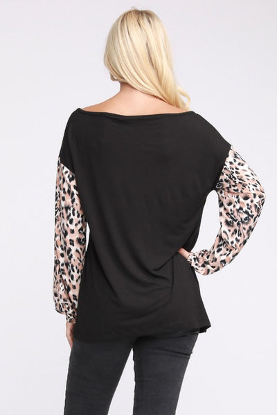 Hear Me Roar Contrast Sleeve Top