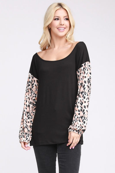 Hear Me Roar Contrast Sleeve Top