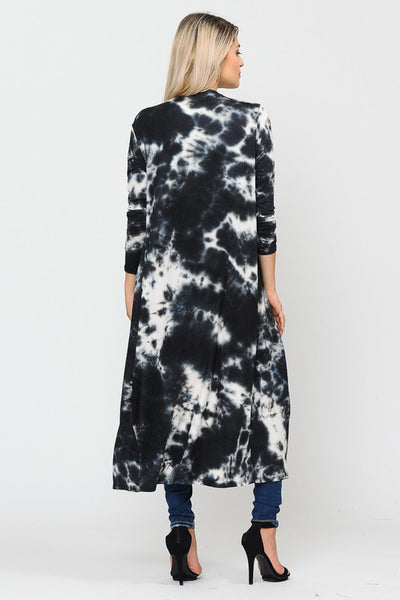 Tie Dye Soft Duster in Black