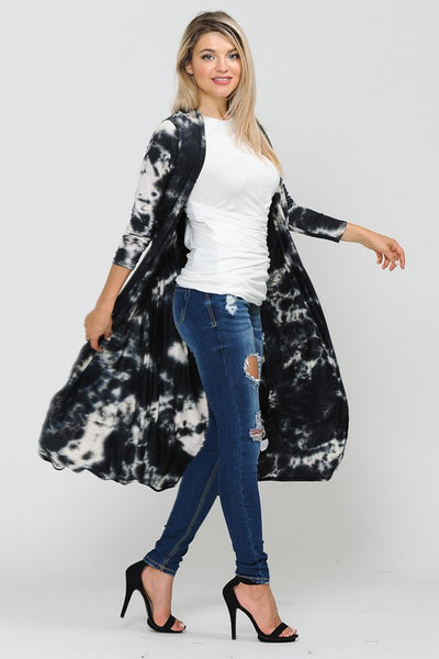 Tie Dye Soft Duster in Black