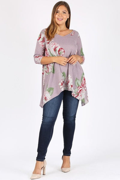 Mauvelous Blossoms Tunic - Plus