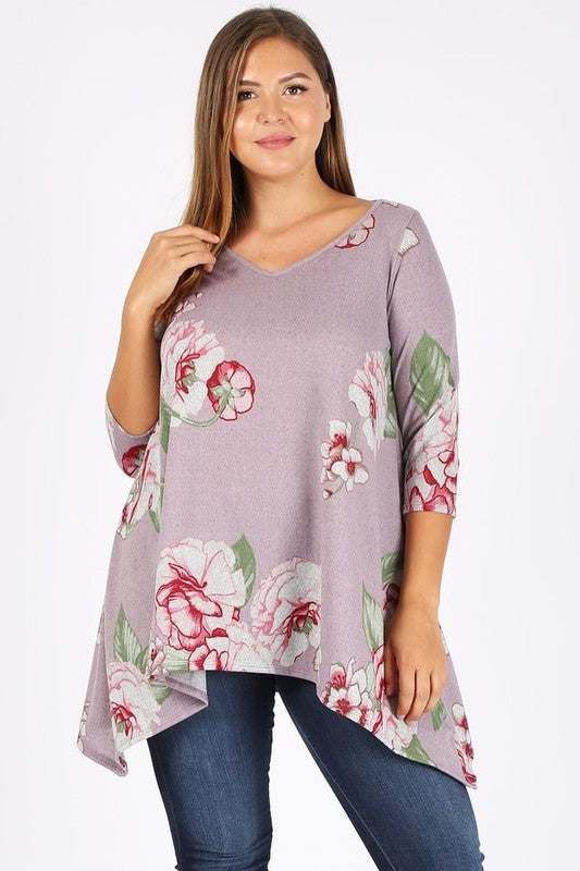 Mauvelous Blossoms Tunic - Plus