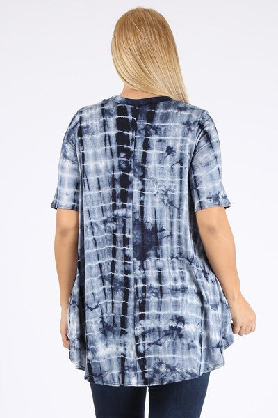 Tie Dye Tunic in Nautical Navy - Plus