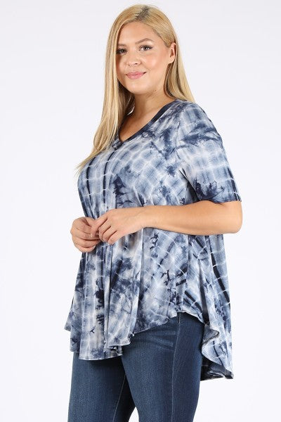 Tie Dye Tunic in Nautical Navy - Plus