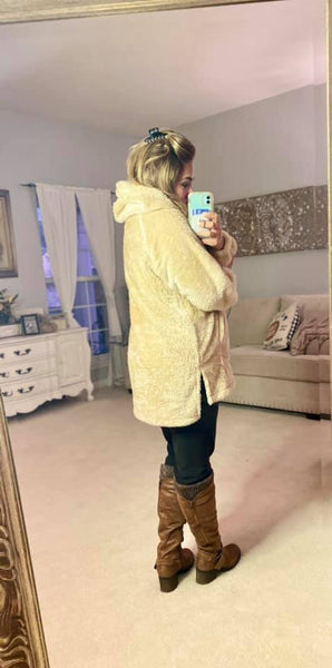 Luxe Faux Fur Hoodie with Kangaroo Pockets