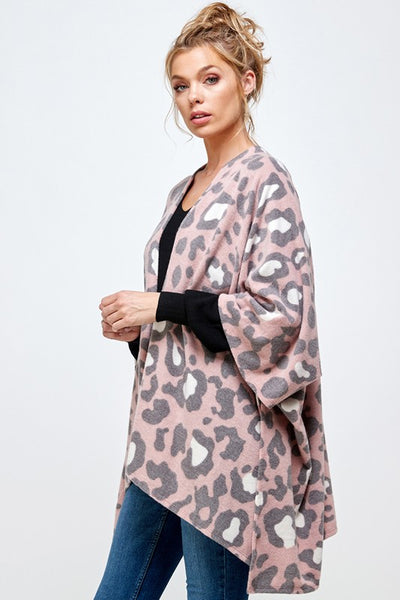 Pretty in Pink Animal Print Kimono