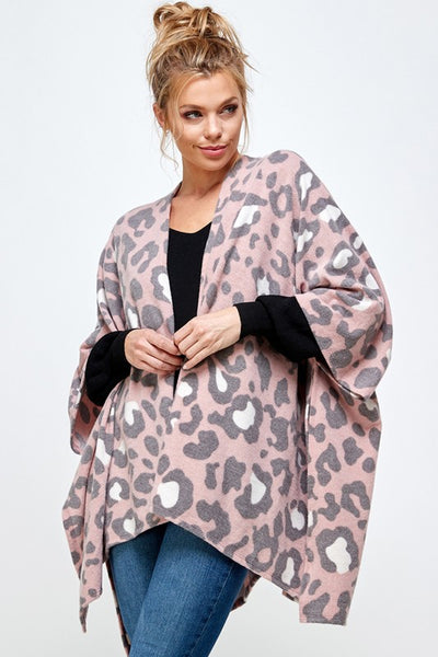 Pretty in Pink Animal Print Kimono