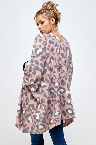 Pretty in Pink Animal Print Kimono