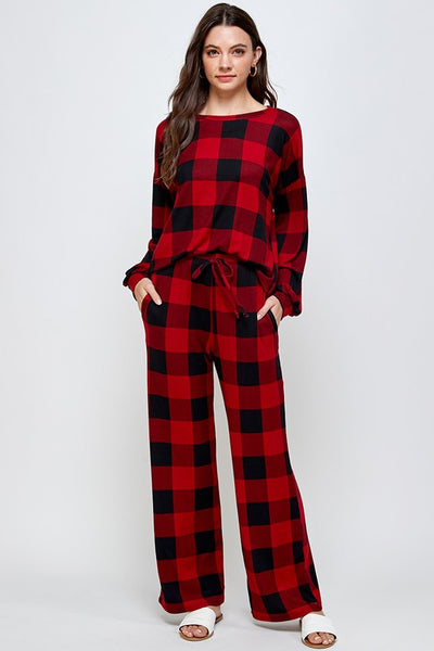 Luxe Lounge Set in Buffalo Plaid