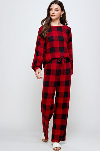 Luxe Lounge Set in Buffalo Plaid
