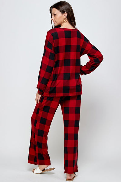 Luxe Lounge Set in Buffalo Plaid