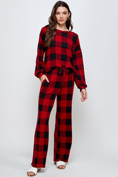 Luxe Lounge Set in Buffalo Plaid