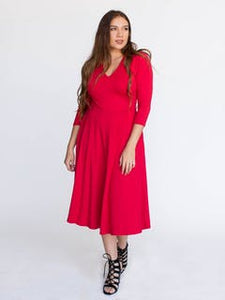 Essential Midi Dress in Lipstick Red