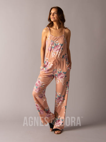 Sunrise Jumpsuit in Peach & Mauve Floral