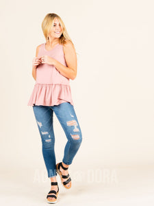 Relaxed Ruffle Tank in Bellini