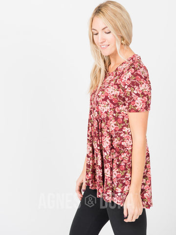 Muse Top in Burgundy Floral