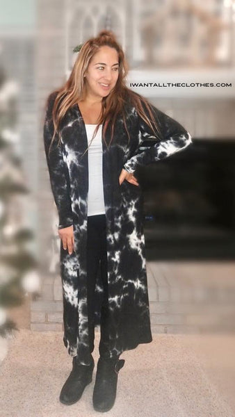 Tie Dye Soft Duster in Black