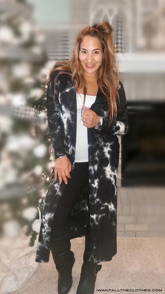 Tie Dye Soft Duster in Black