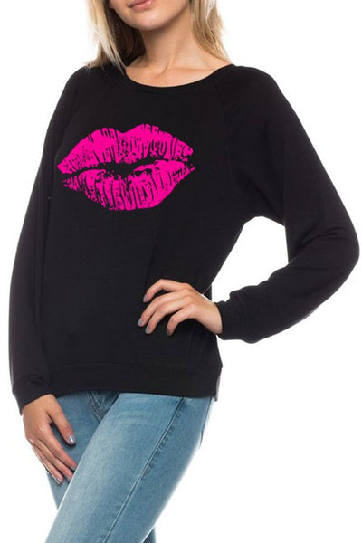 Kiss Me Pullover in Black