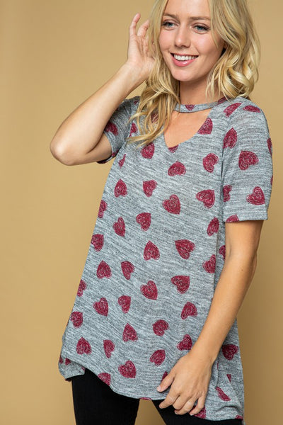 Love is in the Air Tunic in Silver