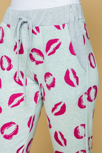 Kiss Me Joggers in Charcoal Mint