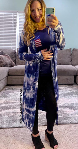 Tie Dye Soft Duster in Navy