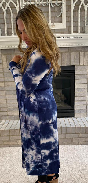 Tie Dye Soft Duster in Navy