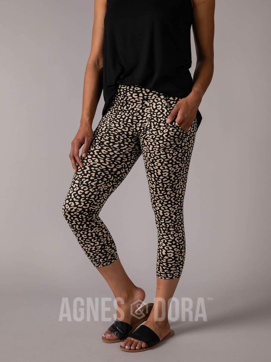 Pocket Crop in Black & Taupe Animal