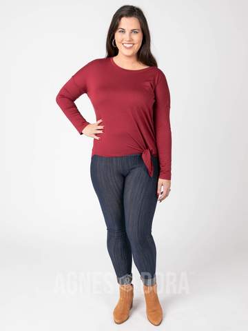 Afternoon Tee in Dark Red