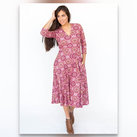 Essential Midi Dress in Mandala Pink