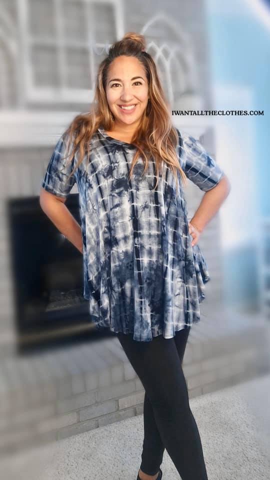 Tie Dye Tunic in Nautical Navy - Plus