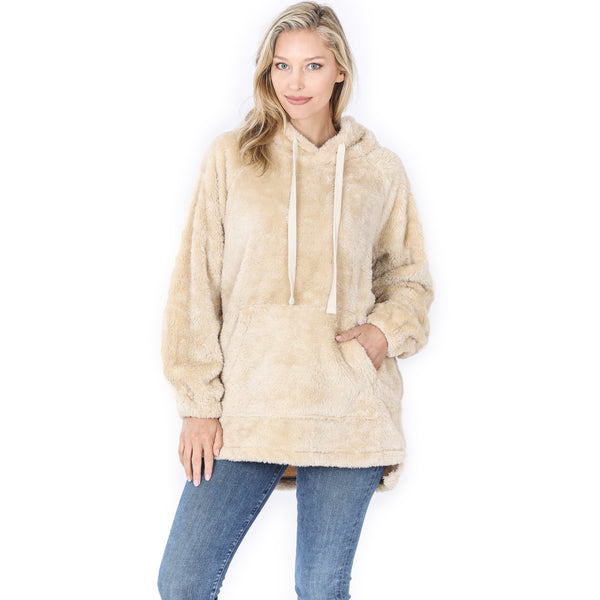 Luxe Faux Fur Hoodie with Kangaroo Pockets