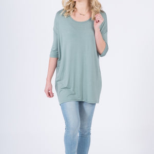 Hi Lo Tunic in Sage