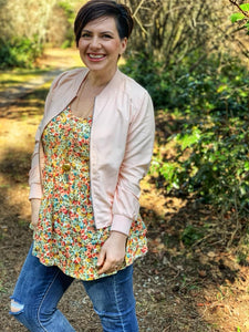 Muse Top in Ivory & Coral Floral