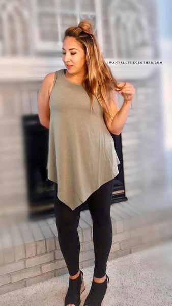 So Soft Triangle Tank in Light Olive