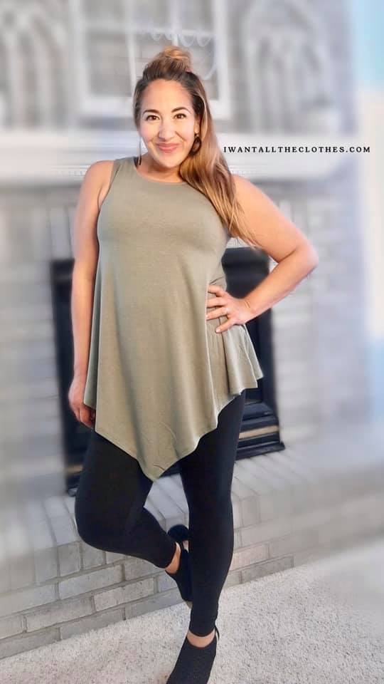 So Soft Triangle Tank in Light Olive