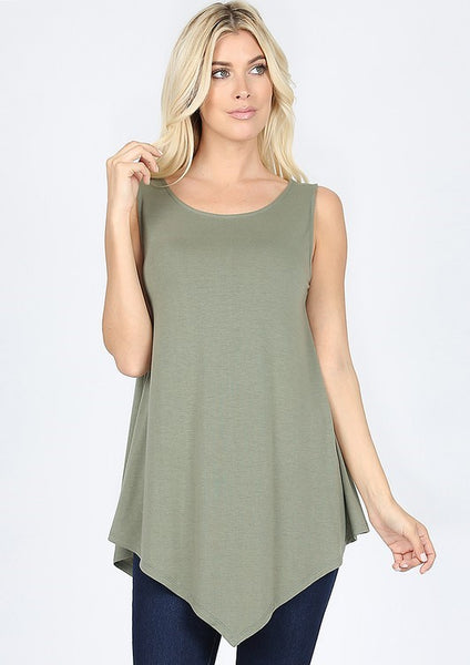 So Soft Triangle Tank in Light Olive