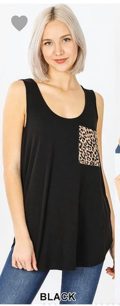 So Soft Tank in Leopard - Black