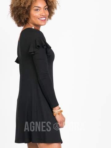 Ruffle Dress in Black