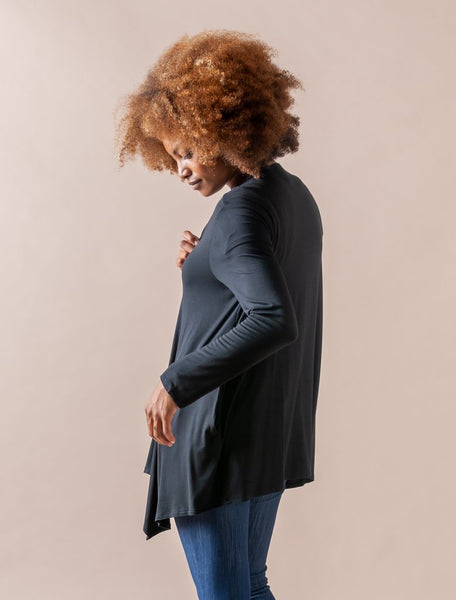 Waterfall Cardigan in Black
