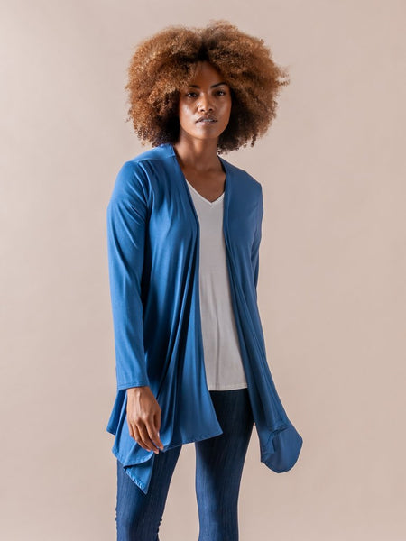 Waterfall Cardigan in Denim Blue