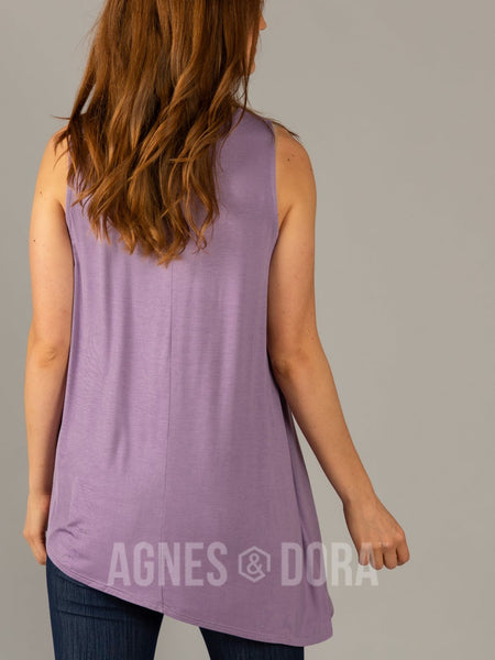 Asymmetrical Tank in Dusty Lavender