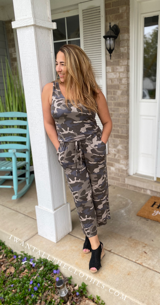 So Soft Jumpsuit in Dusty Camo